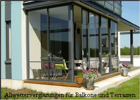 Allwetterverglasungen für Balkone und Terrassen